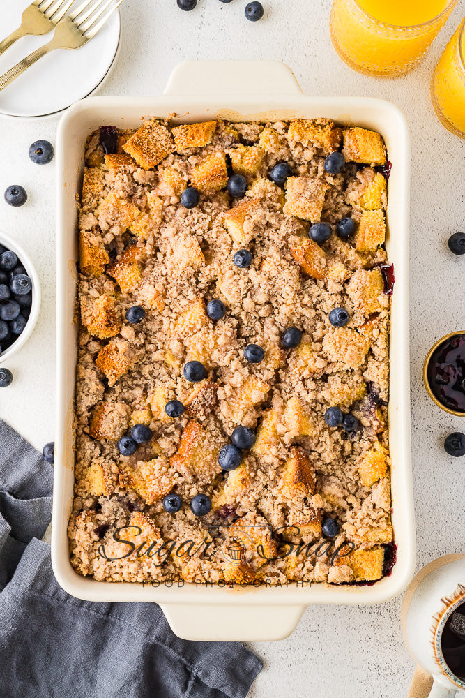 Blueberry Brioche French Toast Casserole