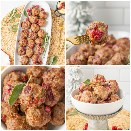 Baked Cranberry Sage Turkey Meatballs